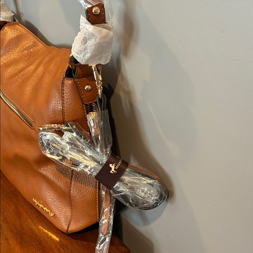 Montana West Tan and brown Bag with Gold Accents - Picture 4 of 9